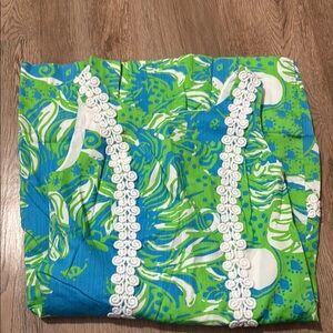 Lilly Pulitzer Green and Blue Dress with White Detailing